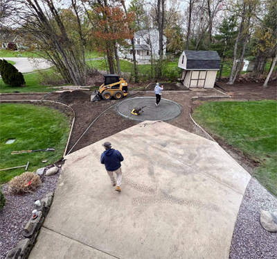 Custom concrete patio construction, MA, CT